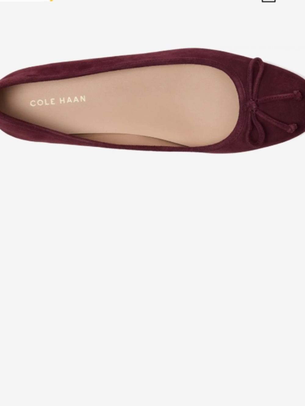 NWT in BOX COLE HAAN YARA SOFT BALLET FLATS in BLACK GARNET SUEDE SZ 11 Burgundy